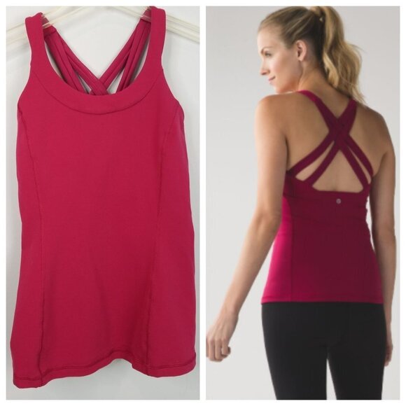 Lululemon Enhearten Strappy Tank Top Pink 6 - Picture 3 of 7